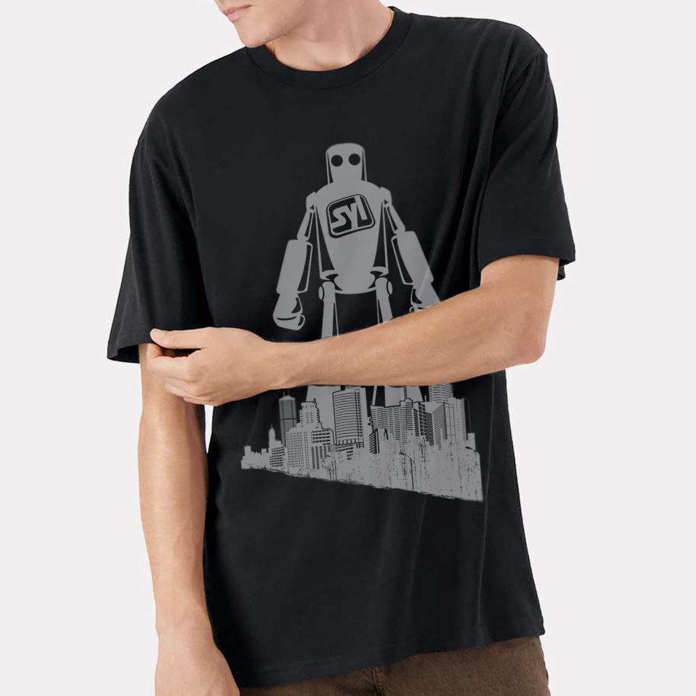 American Apparel Sueded Cloud Jersey Tee - American_Apparel_5389_Sueded_Black_Front_High_Model