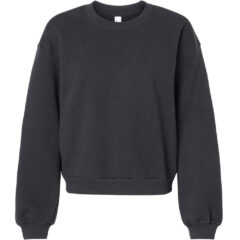 American Apparel ReFlex Women’s Fleece Crewneck Sweatshirt - American_Apparel_RF494_Black_Front_High