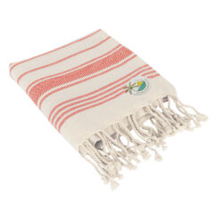 Bungalow Beach Towel - 8035_REDNAT_Embroidery