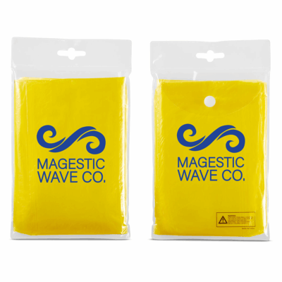 Disposable Rain Poncho 8211 Yellow