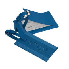 Leeman™ Majestic Leather Luggage Tag - Leeman Majestic Leather Luggage Tag 8211 Blue