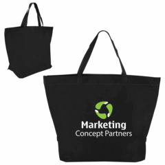 Two-Tone Heat Sealed Non-Woven Tote Bag - Two-Tone Heat Sealed Non-Woven Tote Bag 8211 Black