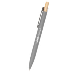 Recycled Aluminum Pen with Bamboo Plunger - 11989_GRA_Silkscreen
