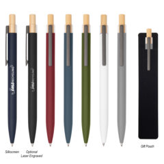 Recycled Aluminum Pen with Bamboo Plunger