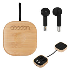 Bamboo Wireless Earbuds and Watch Charger - 25157_BLKBAM_Laser
