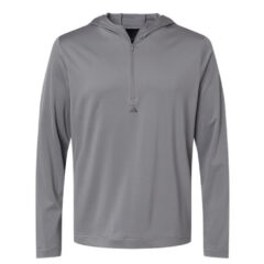 Adidas Lightweight Performance Quarter-Zip Hooded Pullover - grey