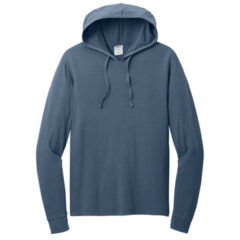 Port & Company® Beach Wash® Garment-Dyed Pullover Hooded Tee - 337W-38381-DenimBlue-5-PC099HDenimBlueFlatFront