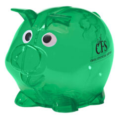 Mini Plastic Piggy Bank - 5062_TRNGRN_Padprint