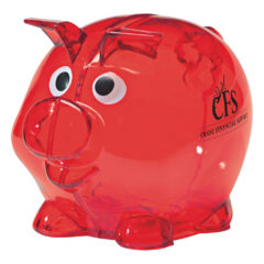 Mini Plastic Piggy Bank - 5062_TRNRED_Padprint