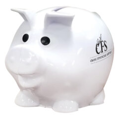 Mini Plastic Piggy Bank - 5062_WHT_Padprint