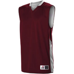 Alleson Athletic Single Ply Reversible Jersey - Alleson_Athletic_589RSP_Maroon-_White_Side_High