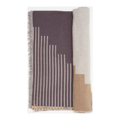 tentree Organic Cotton Peaks Woven Blanket - 1010-06GY_A_Detail-1