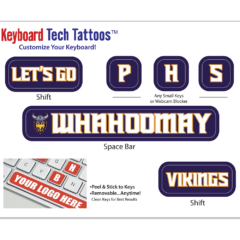 Keyboard Tech Tattoo™ with 6 Stock Shapes - 149134_White Vinyl ultra removable adhesive_White