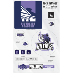 Tech Tattoo™ with 11 Stock Shapes on Frosty Clear Vinyl - 149236_Frosty Clear Vinyl removable adhesive_Clear