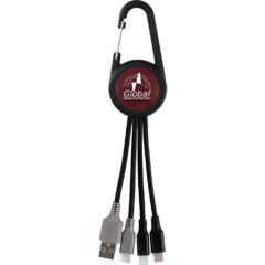 Colorful Dual Input 3-in-1 Carabiner Charging Cable - CPP_6620_Burgundy_448453