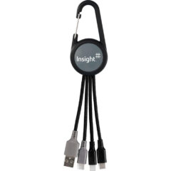 Colorful Dual Input 3-in-1 Carabiner Charging Cable - CPP_6620_Gray_448457