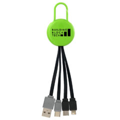 Colorful Clip Dual Input 3-in-1 Charging Cable - CPP_6903_Lime-Green_555453