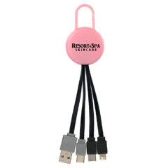 Colorful Clip Dual Input 3-in-1 Charging Cable - CPP_6903_Pink_555459