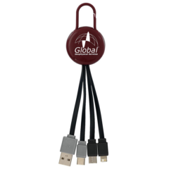 Colorful Clip Dual Input 3-in-1 Charging Cable - Colorful Clip Dual Input 3-in-1 Charging Cable 8211 Burgundy