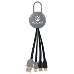 Colorful Clip Dual Input 3-in-1 Charging Cable - Colorful Clip Dual Input 3-in-1 Charging Cable 8211 Grey