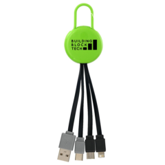 Colorful Clip Dual Input 3-in-1 Charging Cable - Colorful Clip Dual Input 3-in-1 Charging Cable 8211 Lime Green