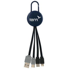 Colorful Clip Dual Input 3-in-1 Charging Cable - Colorful Clip Dual Input 3-in-1 Charging Cable 8211 Navy