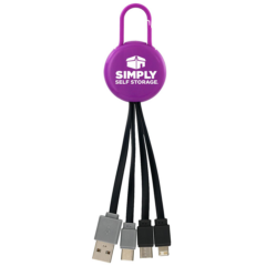Colorful Clip Dual Input 3-in-1 Charging Cable - Colorful Clip Dual Input 3-in-1 Charging Cable 8211 Purple