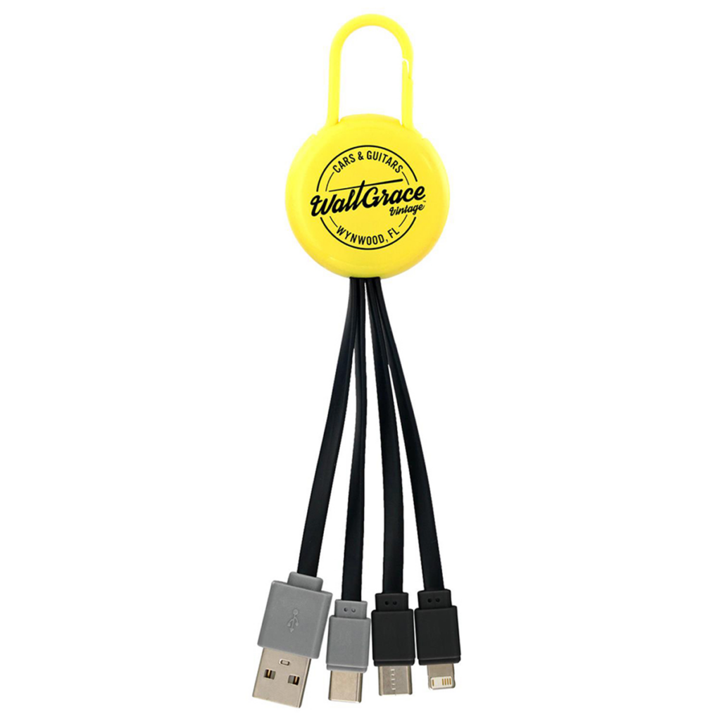 Colorful Clip Dual Input 3-in-1 Charging Cable - Colorful Clip Dual Input 3-in-1 Charging Cable 8211 Yellow