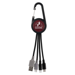 Colorful Dual Input 3-in-1 Carabiner Charging Cable - Colorful Dual Input 3-in-1 Carabiner Charging Cable 8211 Burgundy