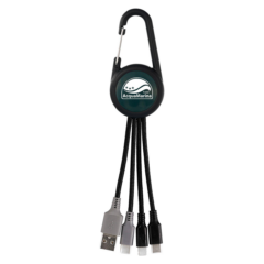 Colorful Dual Input 3-in-1 Carabiner Charging Cable - Colorful Dual Input 3-in-1 Carabiner Charging Cable 8211 Forest Green