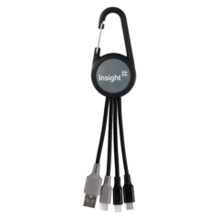 Colorful Dual Input 3-in-1 Carabiner Charging Cable - Colorful Dual Input 3-in-1 Carabiner Charging Cable 8211 Grey