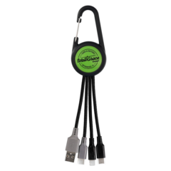 Colorful Dual Input 3-in-1 Carabiner Charging Cable - Colorful Dual Input 3-in-1 Carabiner Charging Cable 8211 Lime Green