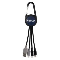 Colorful Dual Input 3-in-1 Carabiner Charging Cable - Colorful Dual Input 3-in-1 Carabiner Charging Cable 8211 Navy Blue