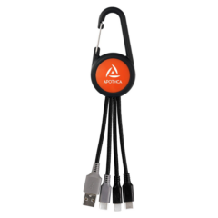 Colorful Dual Input 3-in-1 Carabiner Charging Cable - Colorful Dual Input 3-in-1 Carabiner Charging Cable 8211 Orange