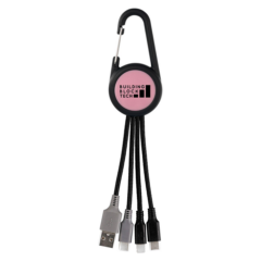 Colorful Dual Input 3-in-1 Carabiner Charging Cable - Colorful Dual Input 3-in-1 Carabiner Charging Cable 8211 Pink