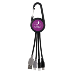 Colorful Dual Input 3-in-1 Carabiner Charging Cable - Colorful Dual Input 3-in-1 Carabiner Charging Cable 8211 Purple