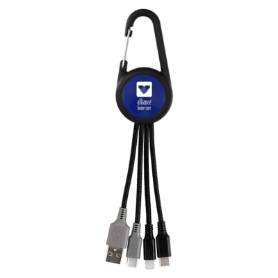Colorful Dual Input 3-in-1 Carabiner Charging Cable 8211 Reflex Blue