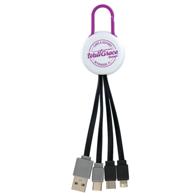 Dual Input 3-in-1 Charging Cable 8211 Purple
