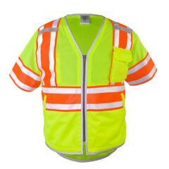 Kishigo Premium Brilliant Series® Ultimate Reflective Class 3 Vest - Kishigo_1573-1574_Lime_Front_High