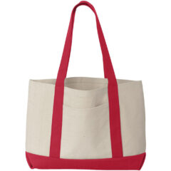 Liberty Bags Leeward Boater Tote - Liberty_Bags_8869_Natural-_Red_Front_High