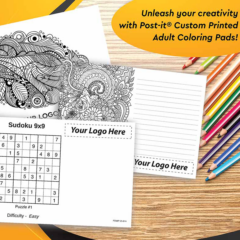 Post-it® Custom Printed Adult Coloring Pads - 6" x 8"