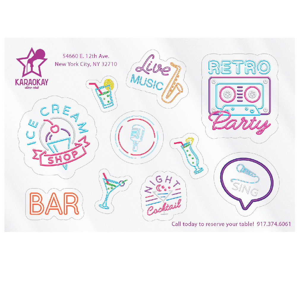 Tech Tattoo™ Custom Size and Shapes on Frosty Clear Vinyl - main