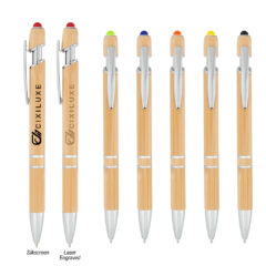 Tropical Bamboo Incline Pen with Stylus