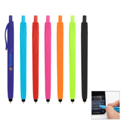Zinnia Rubberized Pen with Stylus - 12002_group