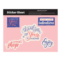 Ultra-Removable Sticker Sheet with Custom Shapes – 5.5″ x 7″ - 9209_WHT_4CP