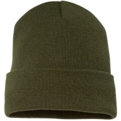 YP Classics Cuffed Beanie - YP_Classics_1501KC_Olive_Front_High