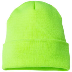YP Classics Cuffed Beanie - YP_Classics_1501KC_Safety_Green_Front_High