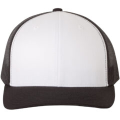 YP Classics Retro Trucker Cap - YP_Classics_6606_Black-_White-_Black_Front_High