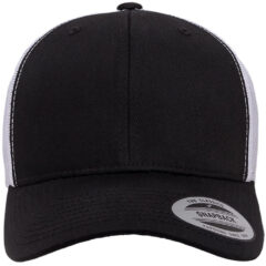 YP Classics Retro Trucker Cap - YP_Classics_6606_Black-_White_Front_High