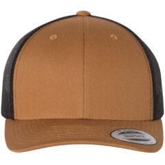 YP Classics Retro Trucker Cap - YP_Classics_6606_Caramel-_Black_Front_High